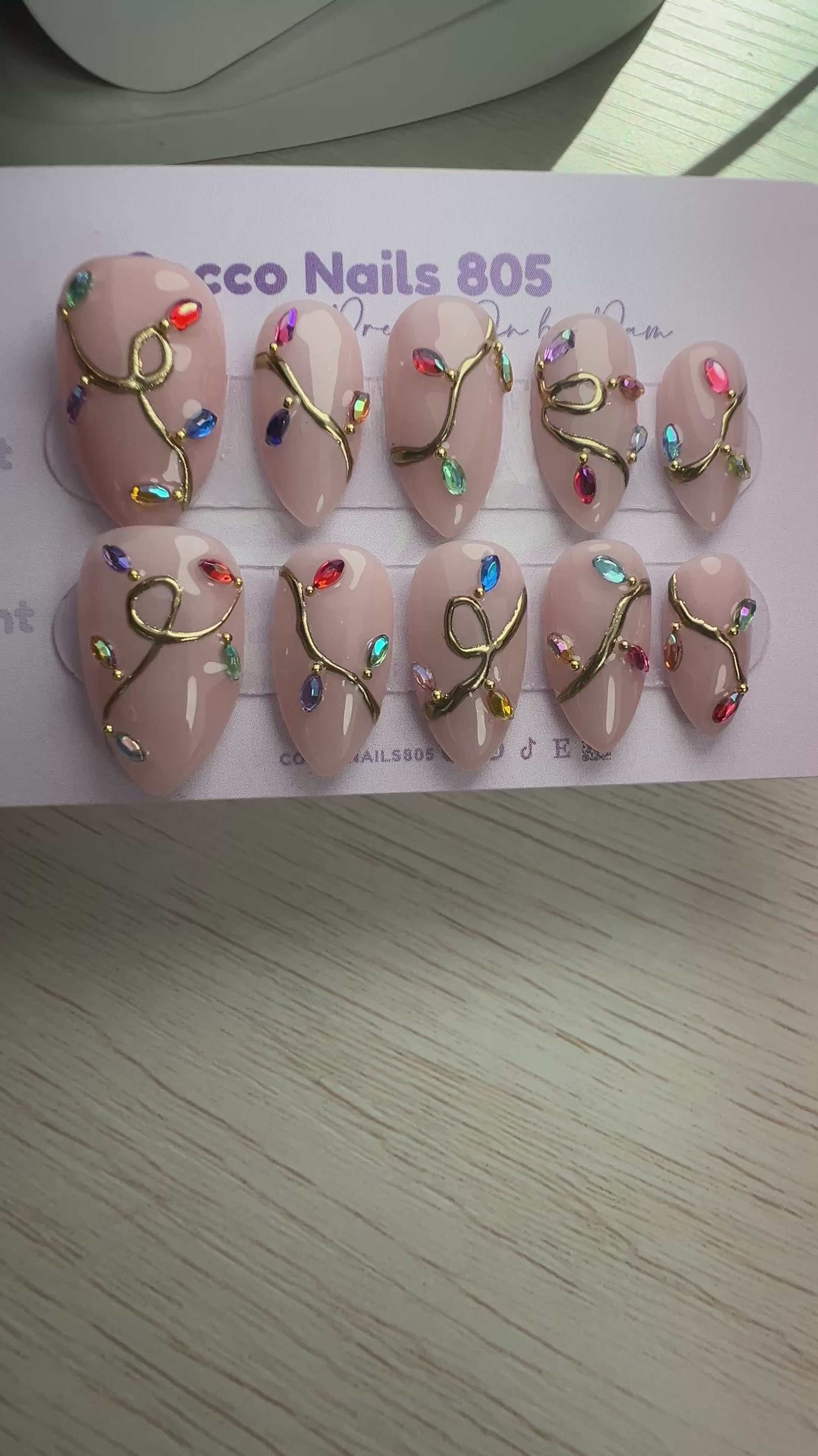Christmas Lights 3D Press On Nails